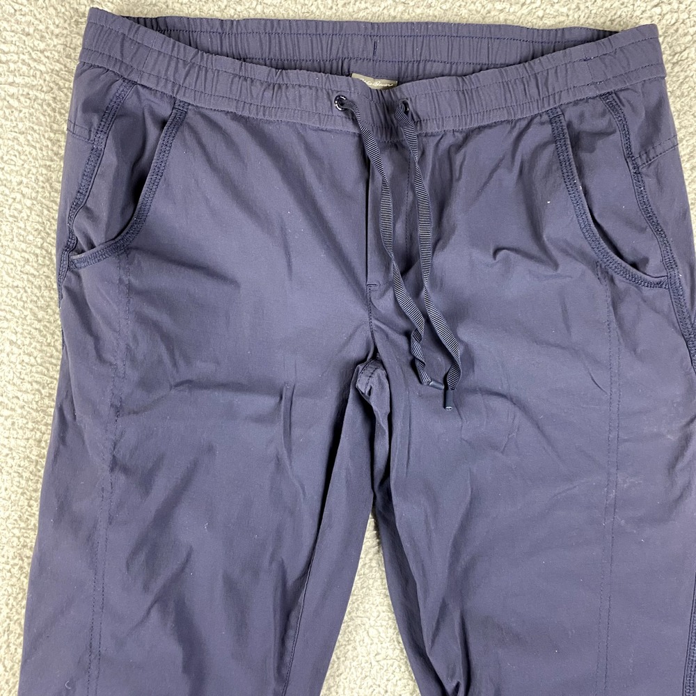 Eddie Bauer Pants Women Medium Navy Travex Capri Nylon Hike Trek Climb Outdoor